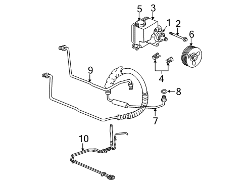 2004 Chevy Impala Power Steering Cooler Tube Diagram for 26081253