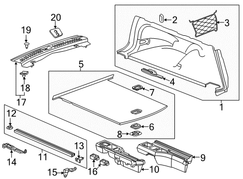 2018 Buick Regal TourX Interior Trim - Rear Body Diagram
