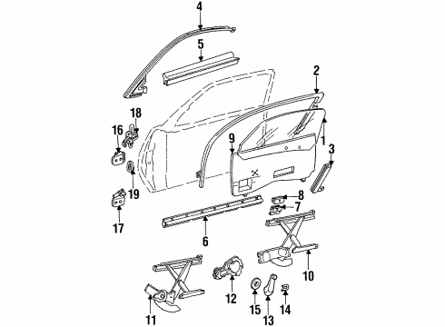 1996 Pontiac Grand Am Crank Handle Diagram for 21096599