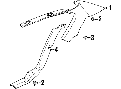 1999 Oldsmobile Cutlass Interior Trim - Quarter Panels Diagram