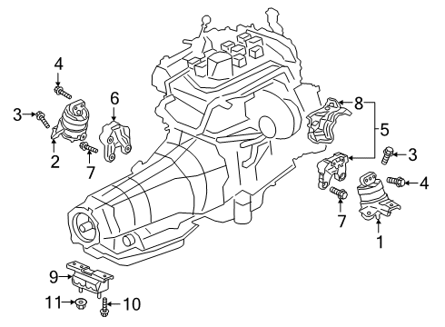 2021 GMC Sierra 1500 Engine & Trans Mounting Diagram