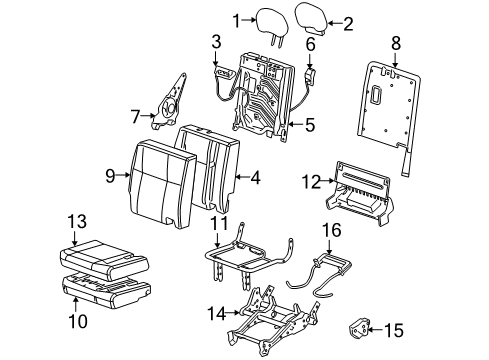 2005 Pontiac Montana Rear Seat Components Diagram