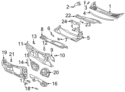 2005 Pontiac Aztek Cowl Diagram