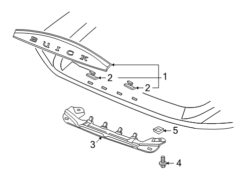2005 Buick Rainier Exterior Trim - Hood Diagram