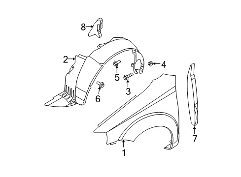 2006 Chevy Aveo Fender & Components Diagram
