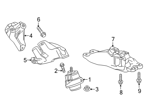 2017 Cadillac CTS Mount Bracket, Passenger Side Diagram for 84046829