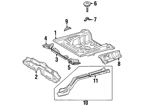 1998 Chevy Prizm Rear Floor Pan Diagram for 94857128