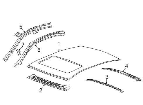 2014 Chevy Malibu Roof & Components Diagram