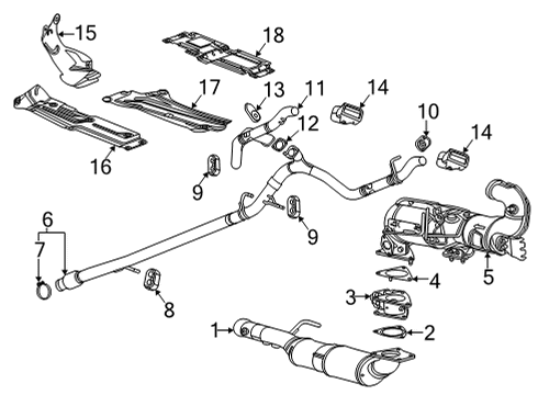 2023 GMC Sierra 1500 Front Pipe Diagram for 87829081