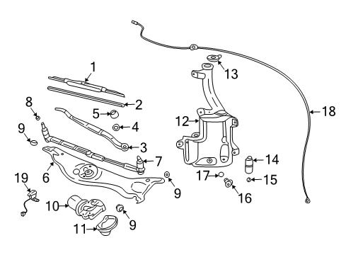 2003 Cadillac CTS Wiper & Washer Components Diagram