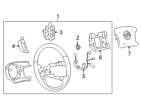 2008 Buick LaCrosse Steering Wheel, Titanium Diagram for 25870768