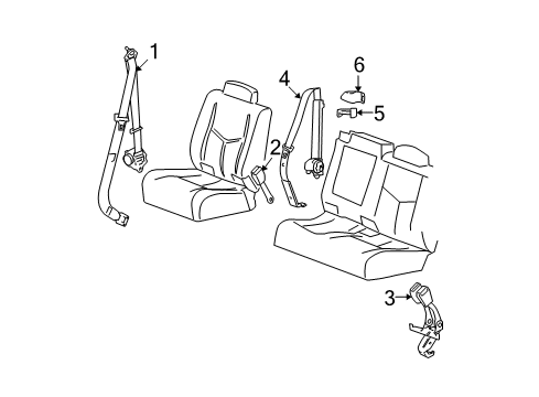 2007 Cadillac Escalade EXT Seat Belt Diagram