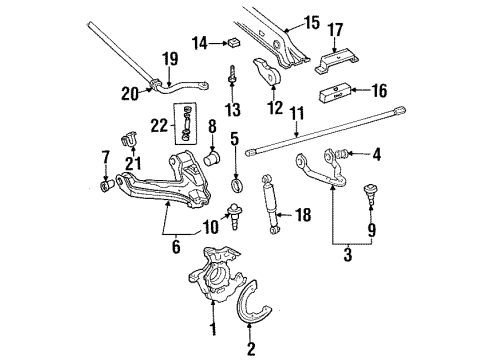 1994 GMC K1500 Upper Control Arm, Passenger Side Diagram for 12388432