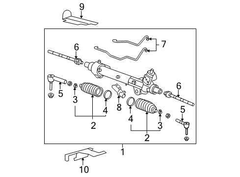 2008 GMC Acadia P/S Pump & Hoses, Steering Gear & Linkage Diagram