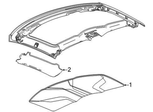 2020 Chevy Corvette Headliner Diagram for 84621267