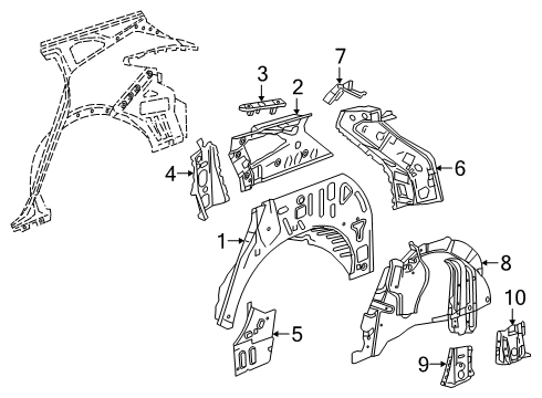 2021 Chevy Blazer Inner Structure - Quarter Panel Diagram