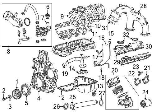 2017 Chevy Silverado 2500 HD Intake Manifold, Passenger Side Diagram for 12643886