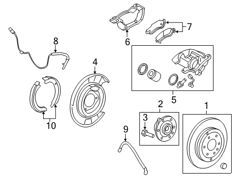 2012 GMC Acadia Brake Components, Brakes Diagram 3 - Thumbnail