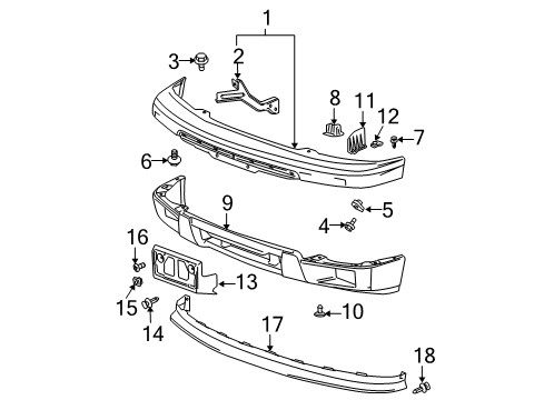 2011 GMC Canyon Front Bumper Diagram