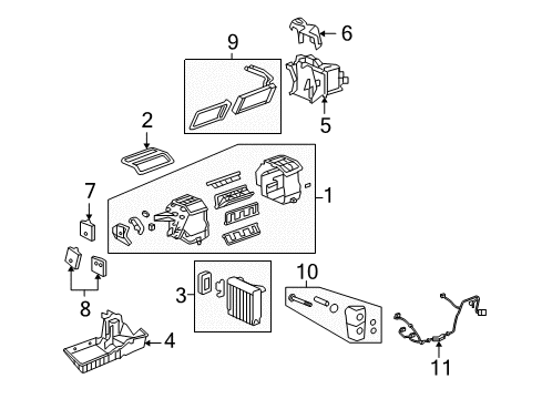 2010 Saturn Sky A/C Evaporator & Heater Components Diagram