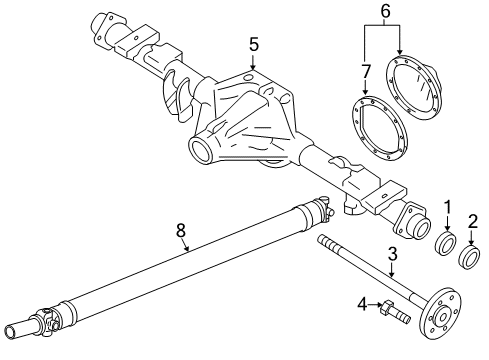 2008 GMC Sierra 1500 Axle Housing - Rear Diagram