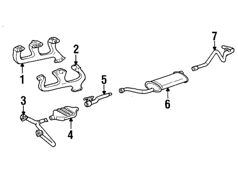 1992 Chevy K1500 Exhaust Components, Exhaust Manifold Diagram