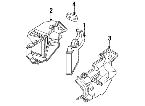1994 Chevy Corvette Heater Core & Control Valve Diagram