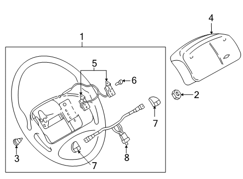 2000 Chevy Impala Steering Wheel Diagram for 15219879