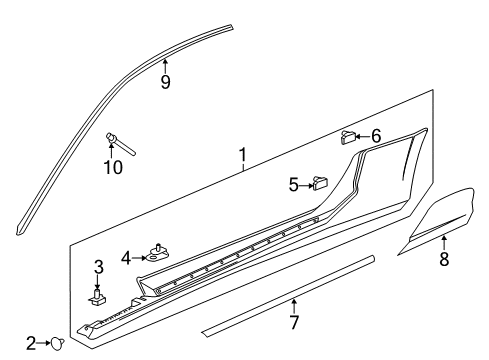 2020 Chevy Camaro Rocker Molding Retainer Diagram for 11611435