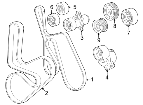 2023 Cadillac Escalade A/C Belt Diagram for 12658178