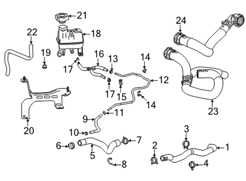 2021 Cadillac CT4 Radiator Hoses Diagram