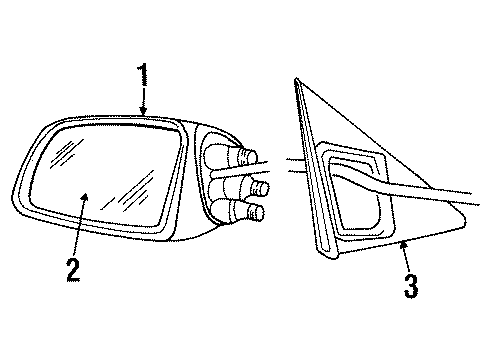 1996 Buick Regal Mirror Outside, Rear Driver Side Diagram for 88896759