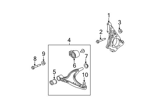 2011 Buick LaCrosse Front Suspension Components, Lower Control Arm, Stabilizer Bar Diagram
