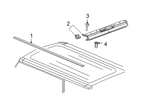 2009 Hummer H2 Exterior Trim - Roof Diagram