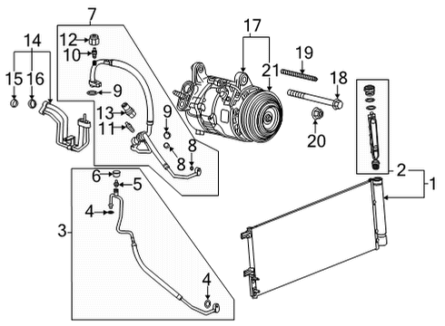 2023 Chevy Silverado 2500 HD Condenser, Compressor & Lines Diagram 2 - Thumbnail
