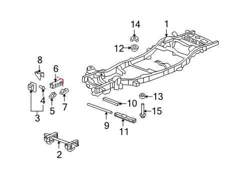 2008 Cadillac Escalade ESV Frame & Components Diagram