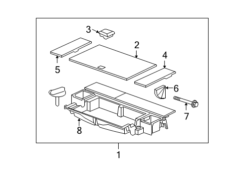 2008 Buick Enclave Storage Tray, Rear Diagram for 25856032