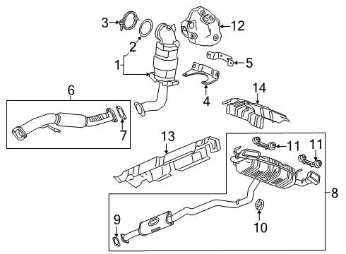 2023 Chevy Blazer Muffler & Pipe Diagram for 85154372