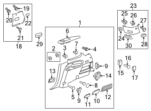 2008 Buick Enclave Cover, Titanium, Passenger Side Diagram for 15805430
