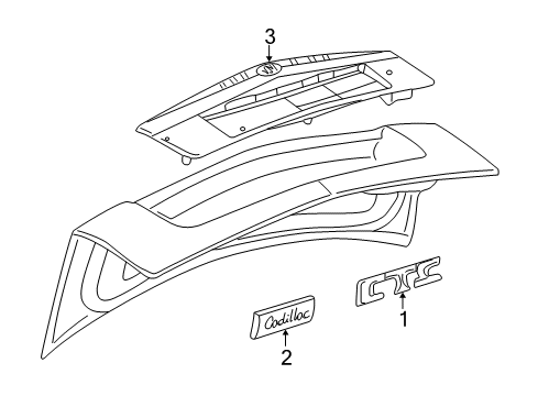 2003 Cadillac CTS Nameplate, Rear Diagram for 25765400