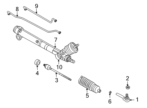 2007 Cadillac XLR Outer Tie Rod Diagram for 26086581