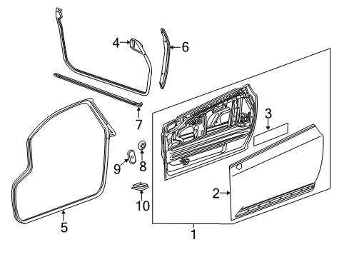 2015 Cadillac ELR Door & Components Diagram