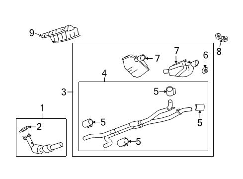 2010 Chevy Camaro Catalytic Converter, Front Driver Side Diagram for 22909888