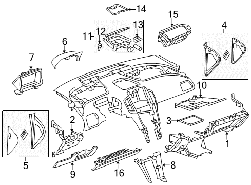 2015 Chevy Volt Side Cover, Black, Passenger Side Diagram for 22929175