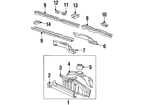 1994 Chevy Lumina APV Shock Tower, Front Inner Passenger Side Diagram for 10262925