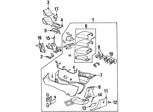 1998 Oldsmobile LSS Shift Lever Diagram for 25649386