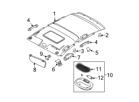 2004 Chevy Aveo Interior Trim - Roof Diagram 2 - Thumbnail