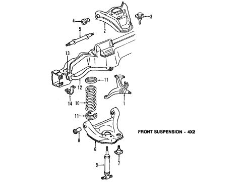 1989 GMC Safari Stabilizer Bar Diagram for 14056841