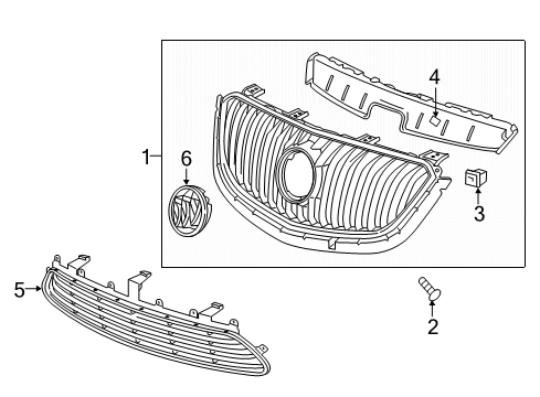 2016 Buick Envision Grille & Components Diagram