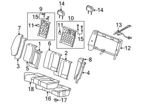2007 Chevy Malibu Rear Seat Components Diagram